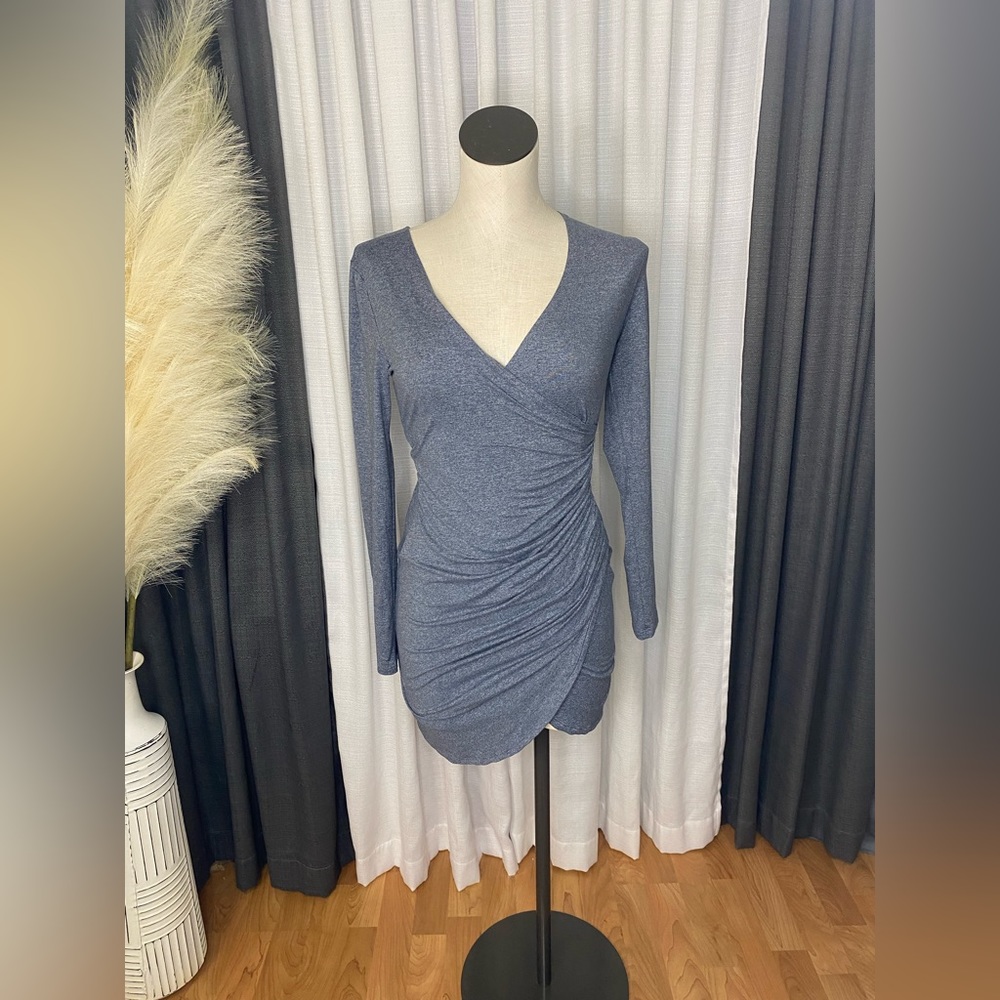 Side wrap ruched dress